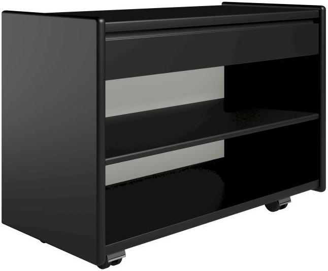 Krone 80 cm bredt sengebord sort lakeret med 1 hylde og 1 skuffe, Sengeborde hos HomeNordic