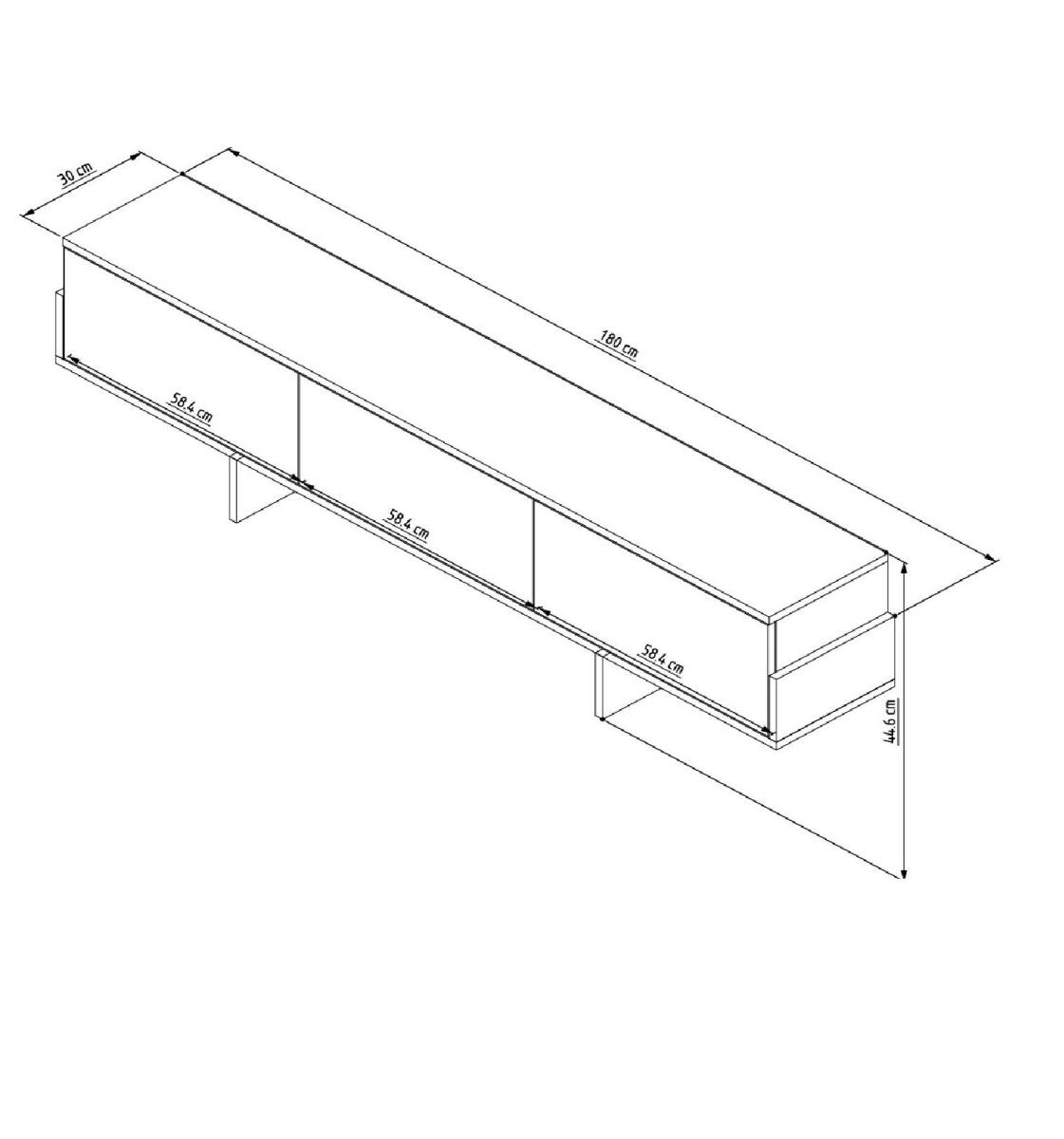 NORDVÄRK Hege TV-bord, m. 3 låger, produktbillede 2 af 6, TV-borde hos HomeNordic