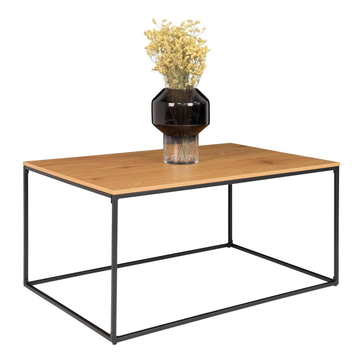 Zeta - Sofabord i sort metal og egelook plade, produktbillede 2 af 11, Moderne designs hos HomeNordic