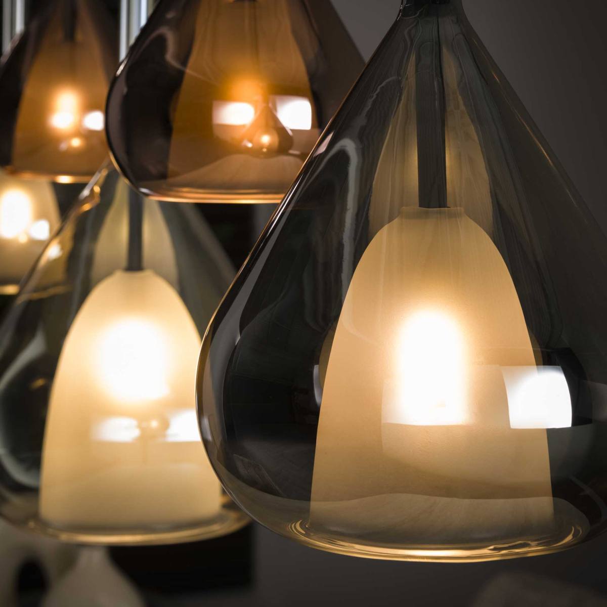 Blast - Loftlampe med fem dråbeformede glaskupler – billede 5
