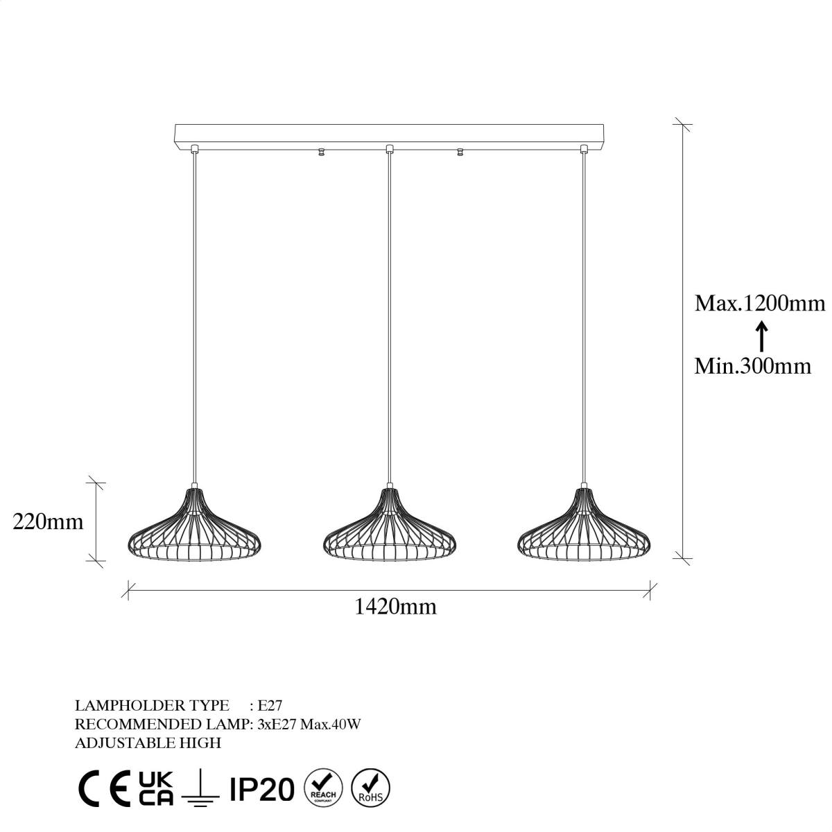 LUMI Fafe loftlampe, produktbillede 2 af 6, Loftlamper hos HomeNordic