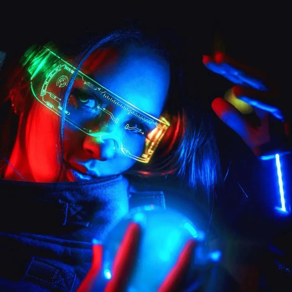 Future LED Briller Med Farvede Lys og Blinkende Effekt, Andre varer hos HomeNordic