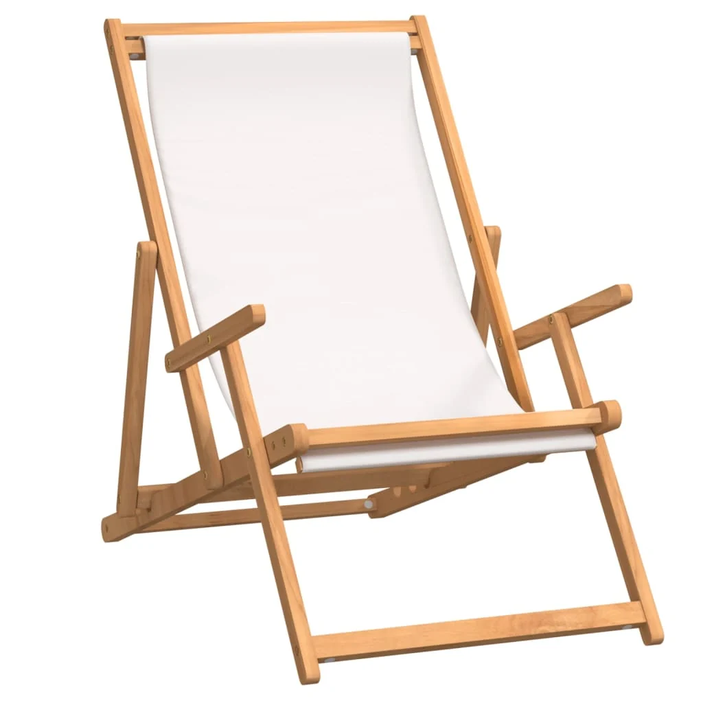 Foldbar Strandstol Massivt Teaktræ, produktbillede 2 af 17, Havestole i teaktræ hos HomeNordic