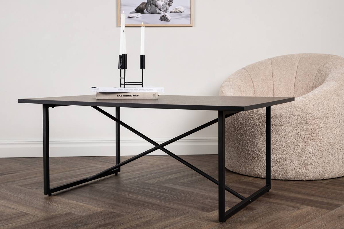 Chantal - Sofabord i sort metal og sort topplade i MDF., produktbillede 3 af 9, Moderne designs hos HomeNordic