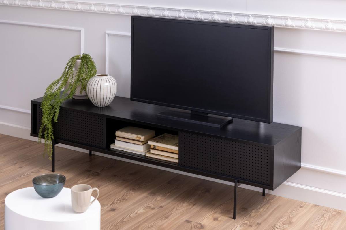 ACT NORDIC Angus TV-bord, m. 2 mesh skydelåger, produktbillede 8 af 9, TV-borde hos HomeNordic