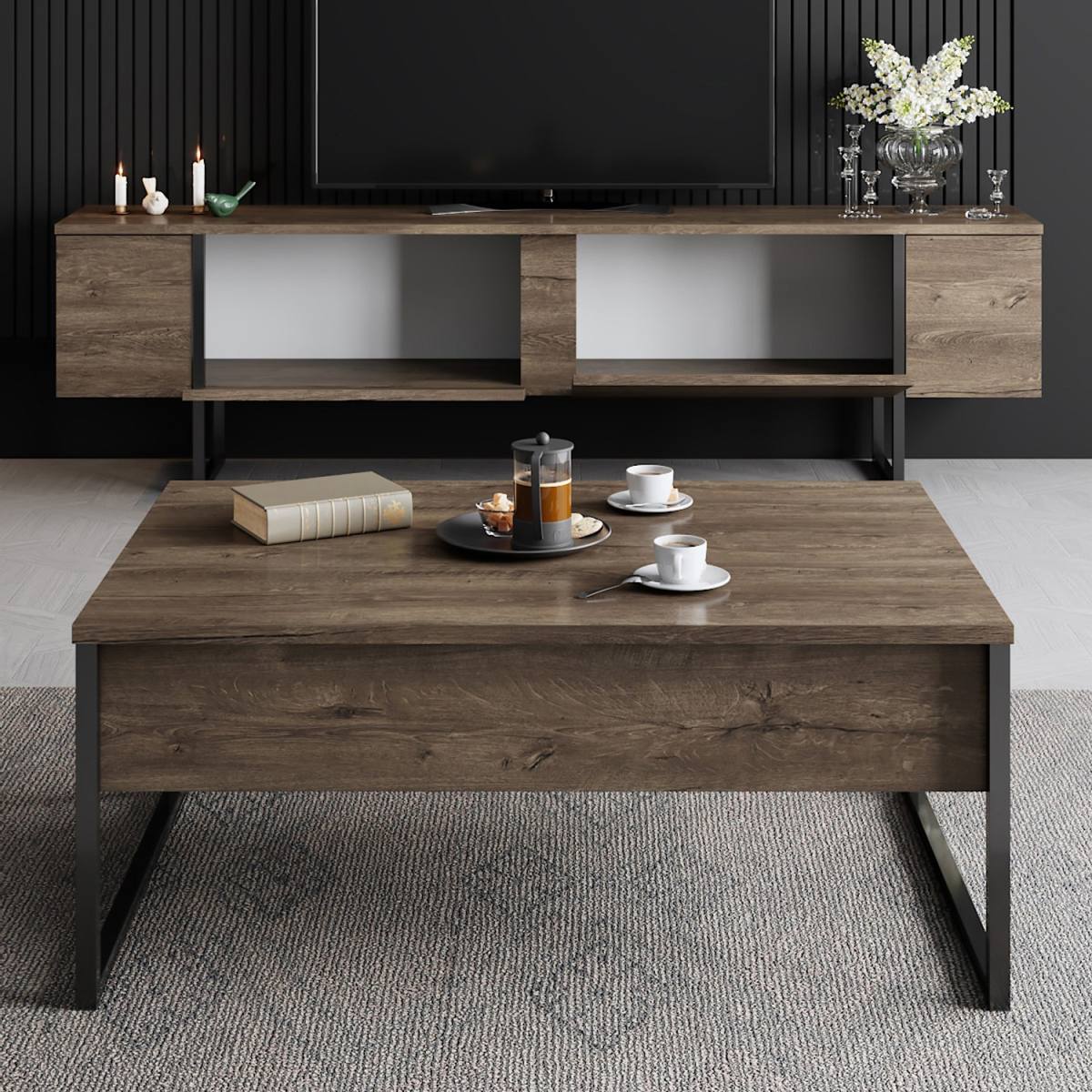 NORDVÄRK Luxe TV-bord, m. låger, produktbillede 6 af 8, TV-borde hos HomeNordic
