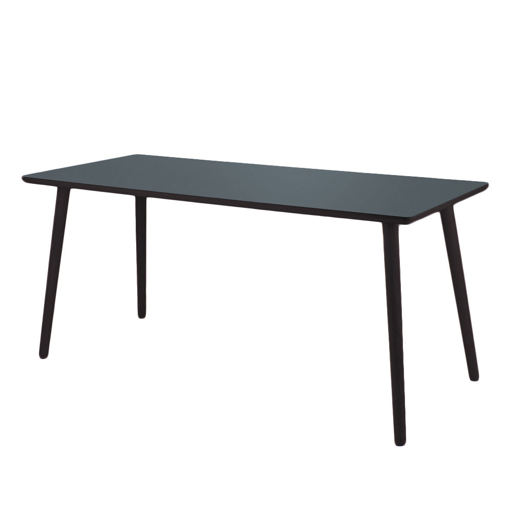 Skrivebord linoleum, pewter, sort kant, Skriveborde hos HomeNordic