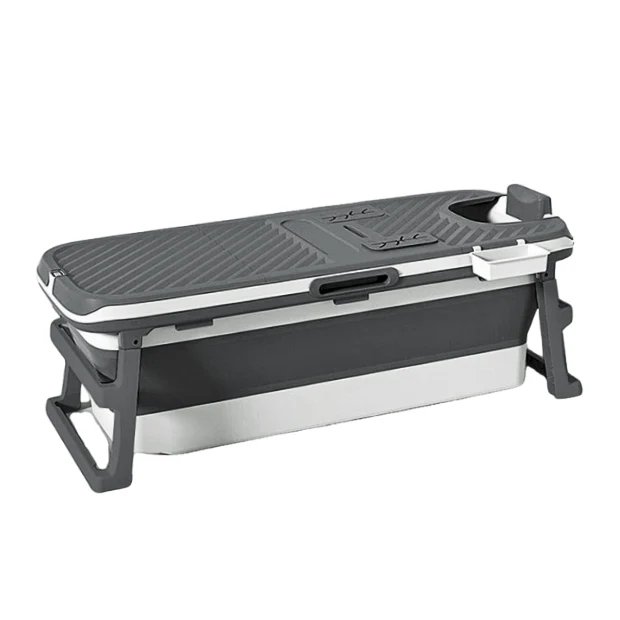 Tubfamily - Special edition foldebadekar til voksne med låg, digital termometer og fodmassage - 150cm/Grå XL. Bonus tilbehør medfølger. Værdi kr. 795,-. – billede 2