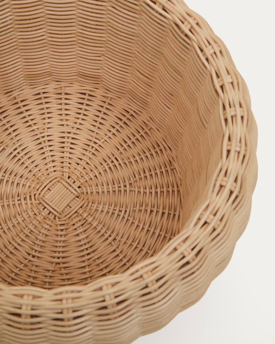 KAVE HOME Zilna vase, rund - natur rattan (H:19cm) – billede 4