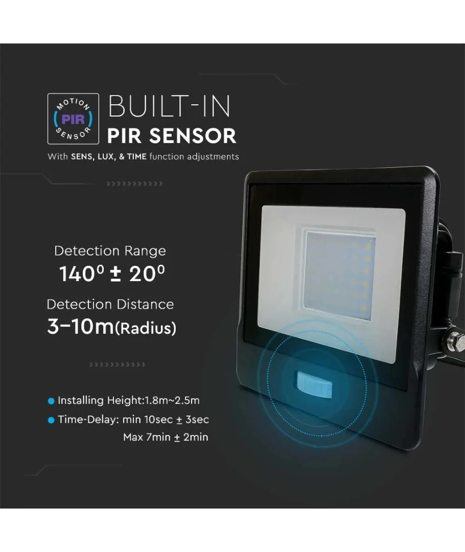 30W LED sensor projektør, produktbillede 15 af 22, Projektører hos HomeNordic