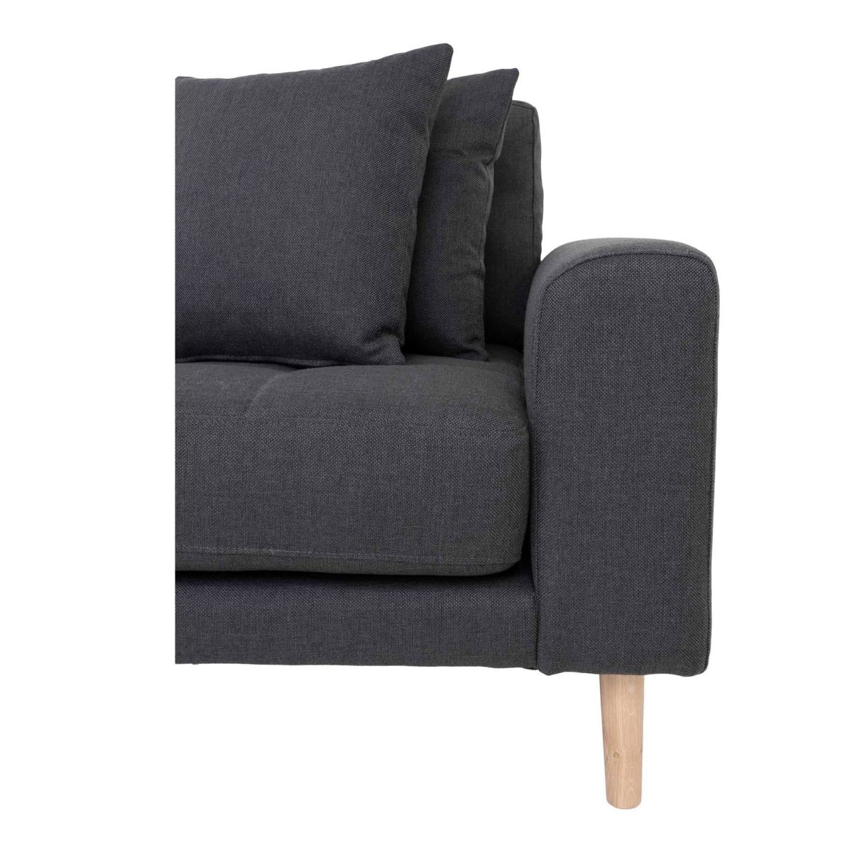 Lido Loungesofa - Loungesofa, Venstrevendt  I Mørkegrå Med Fire Puder Og Natur Træben, Hn1002 -  Erstates Af 1301603 – billede 4