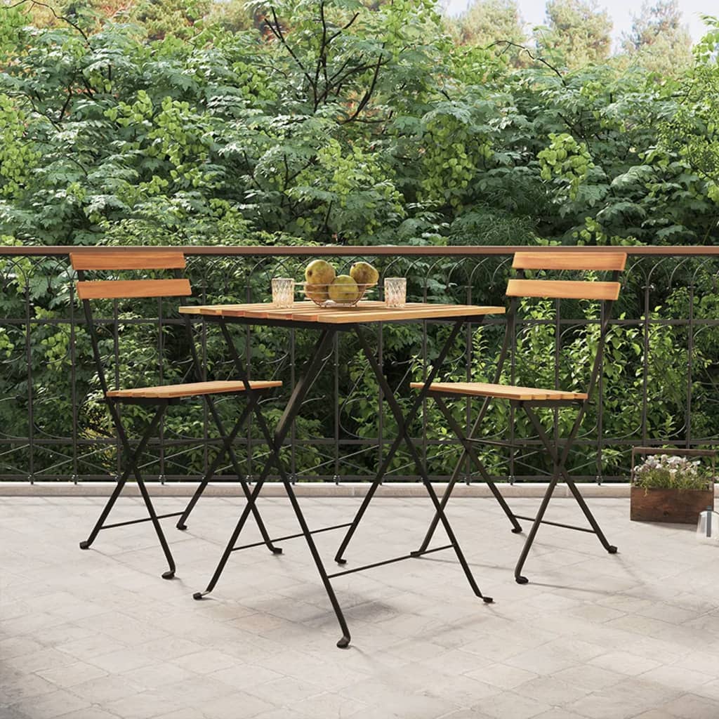 Foldbare Bistrostole Massivt Teaktræ Og Stål, produktbillede 10 af 22, Havestole i teaktræ hos HomeNordic