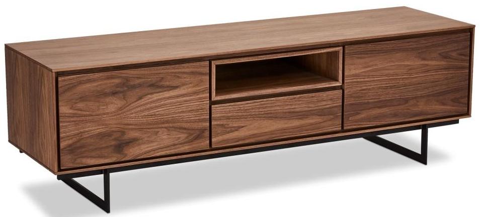 Rungsted TV bord 160 cm i valnød og med sortlakeret metalstel., TV-borde hos HomeNordic