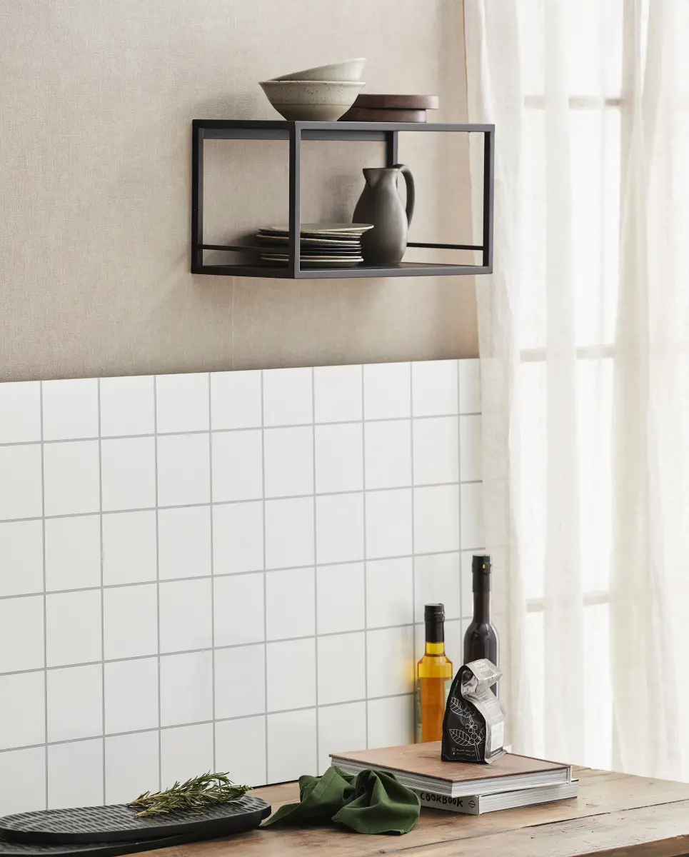 Nordal - FLINT hylde, sort, 40cm, produktbillede 3 af 4, Hylder hos HomeNordic
