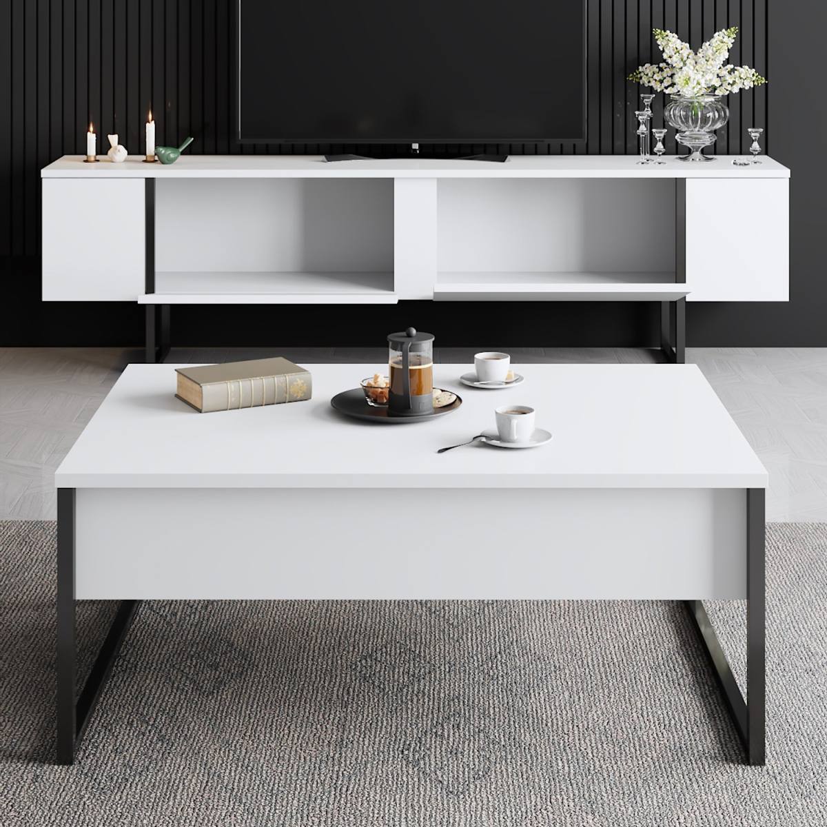 NORDVÄRK Luxe TV-bord, m. låger, produktbillede 5 af 6, TV-borde hos HomeNordic