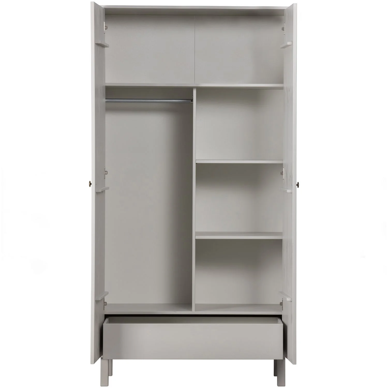 WOOOD - Madu Garderobeskab Fyr Cloud Grey FSC, produktbillede 6 af 10, Garderobeskabe hos HomeNordic