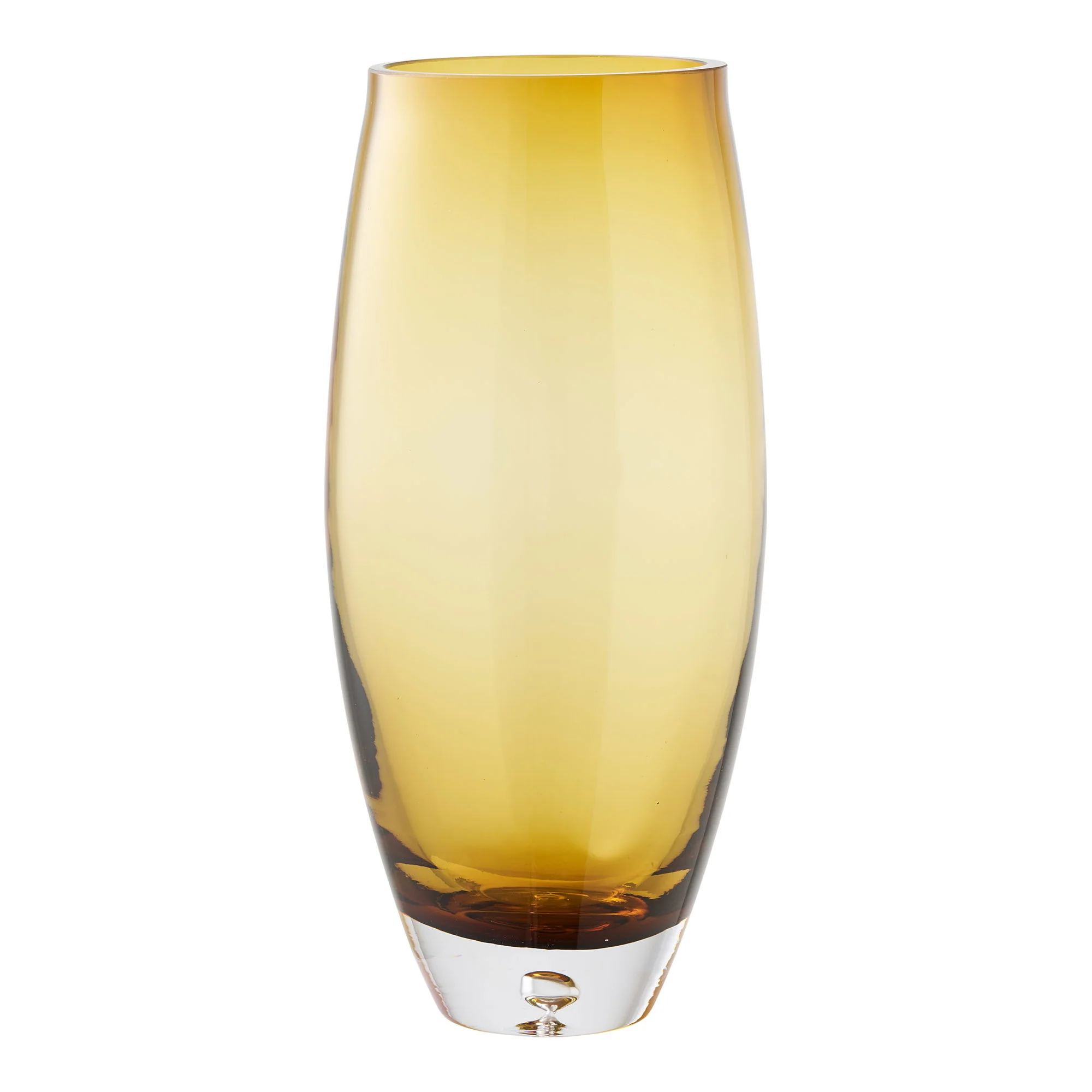 Vase - Vase, Mundblæst Glas, Gylden Orange, Ø14X32 Cm, Vaser hos HomeNordic