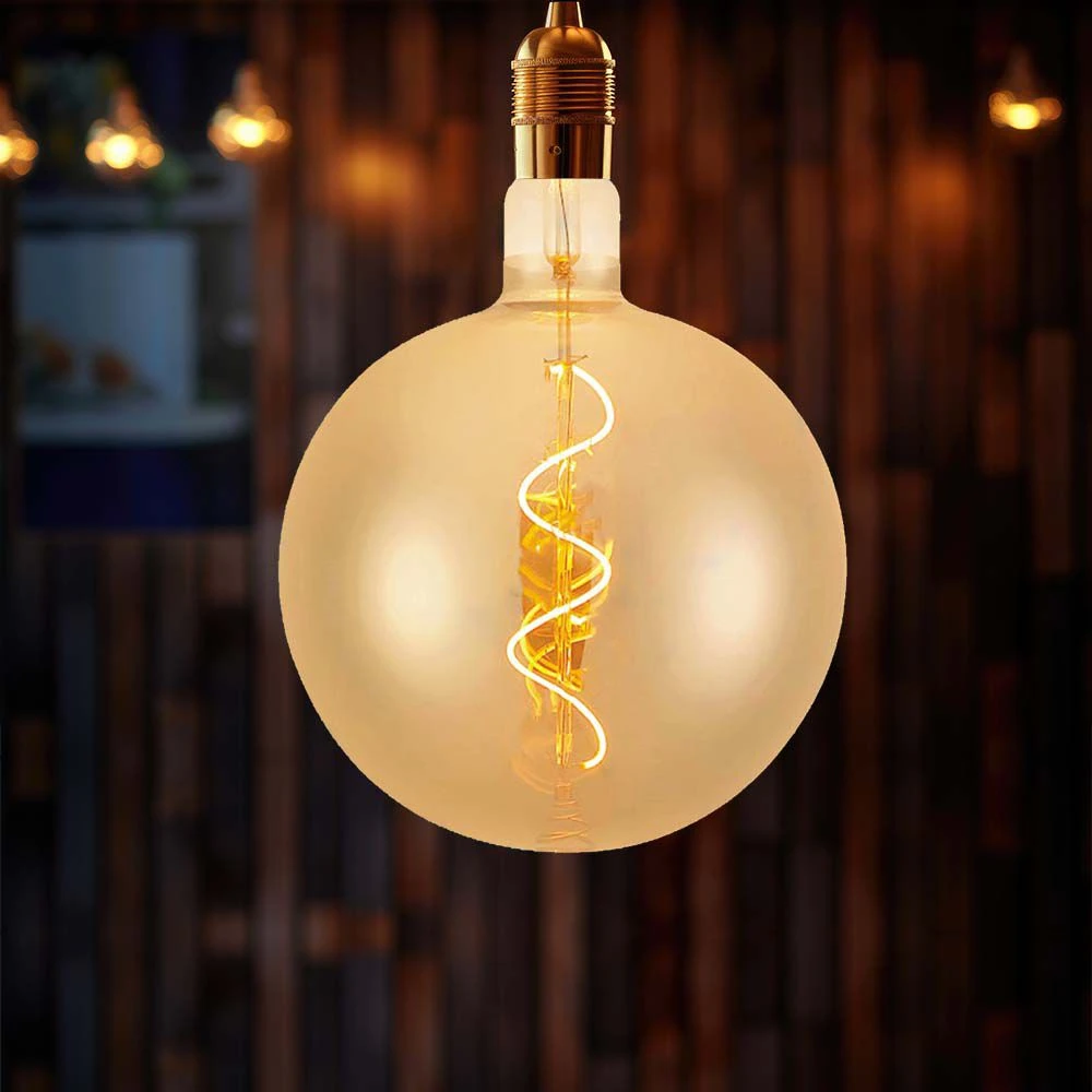 E27 4W LED filament spiralpære, Glas hos HomeNordic