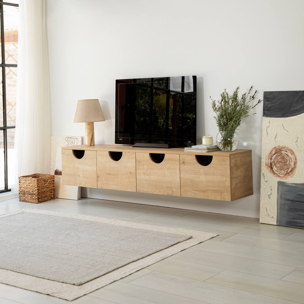 NORDVÄRK Four Seasons væghængt TV-bord, m. 4 låger, produktbillede 6 af 7, TV-borde hos HomeNordic