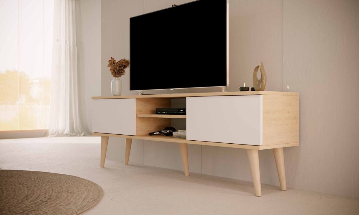 KOCOT RTV Toronto TV-bord, m. 2 låger og 1 hylde, produktbillede 6 af 7, TV-borde hos HomeNordic