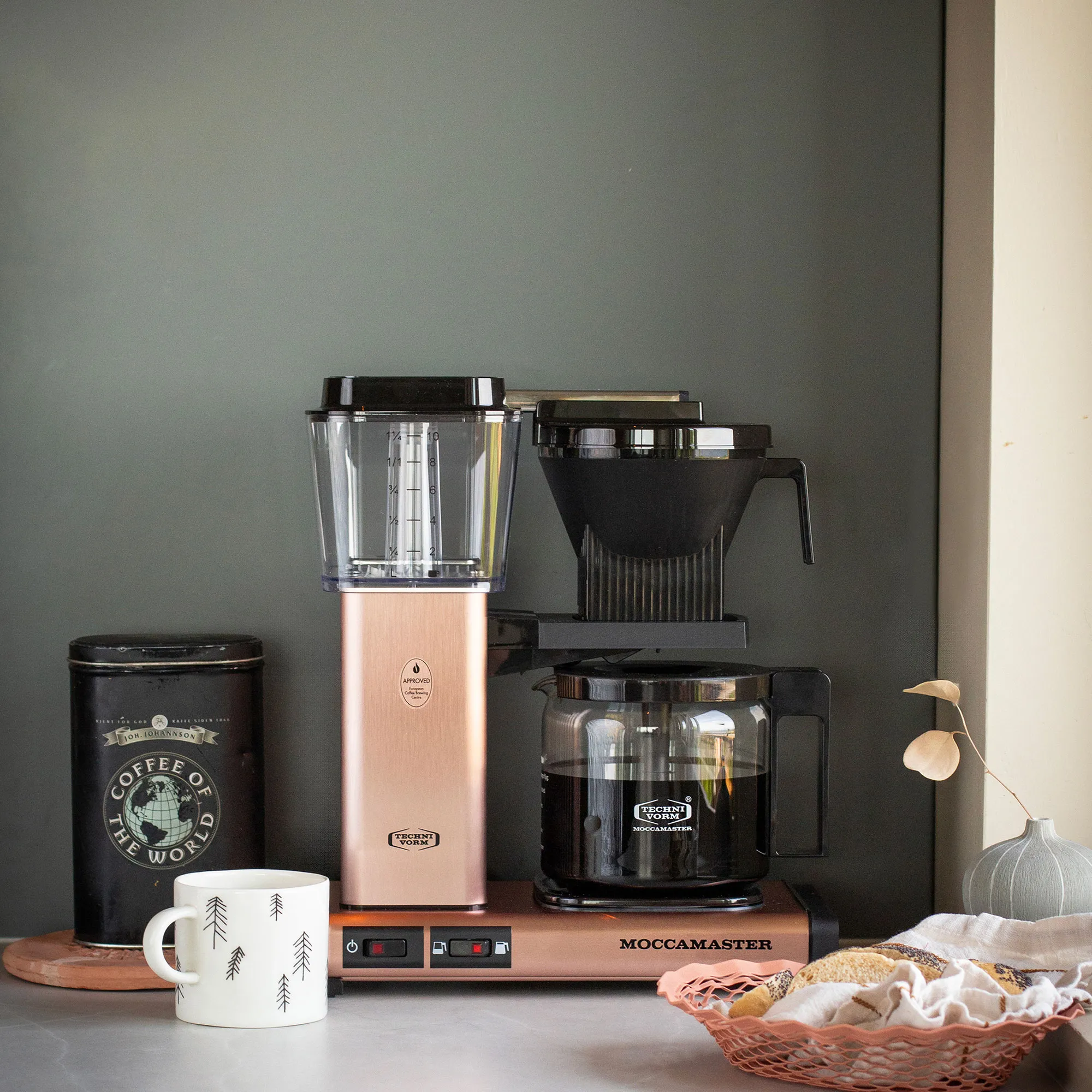 Optio kaffemaskine, roséguld, produktbillede 4 af 4, Kaffemaskiner hos HomeNordic