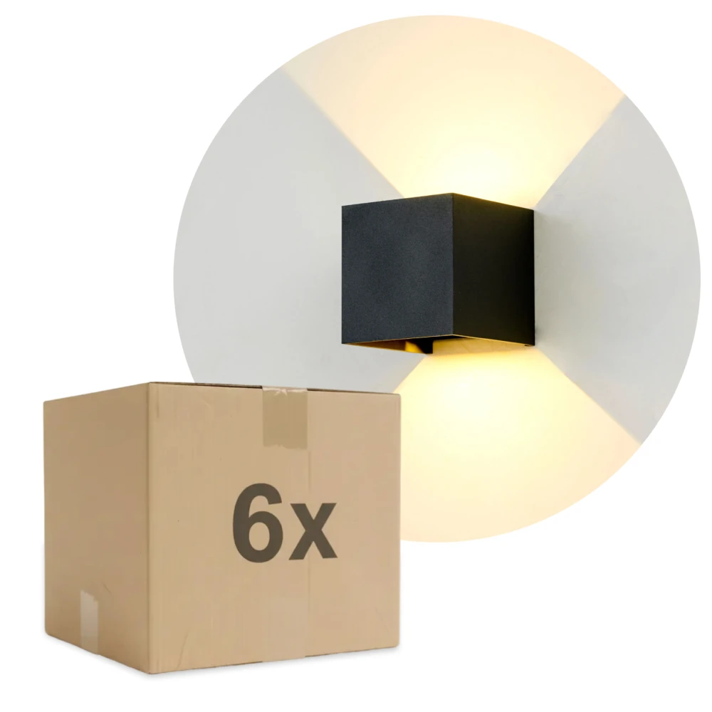 6 stk. 6W CUBIC PRO væglampe, Væglamper hos HomeNordic