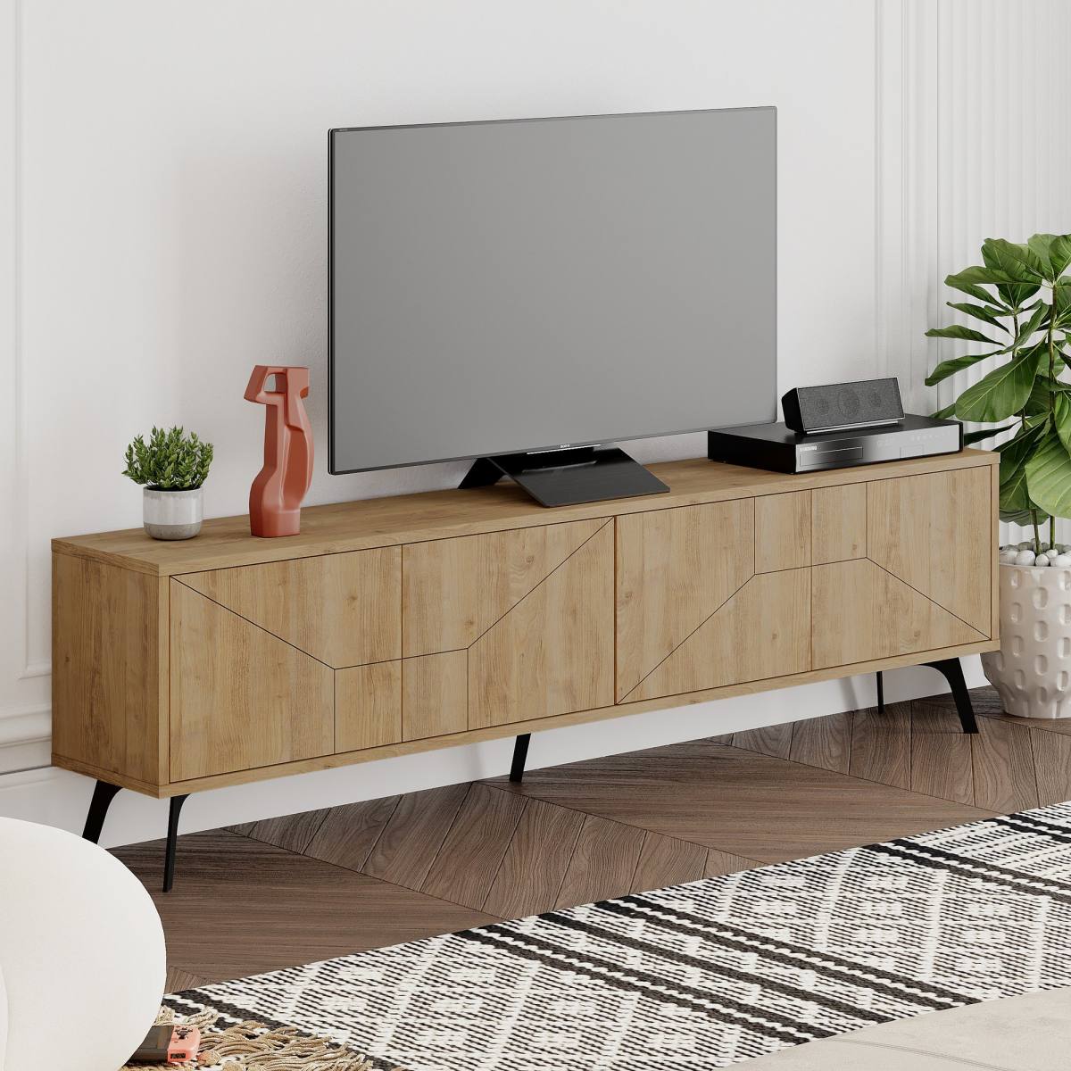 NORDVÄRK Dune TV-bord, m. 4 låger, produktbillede 4 af 6, TV-borde hos HomeNordic