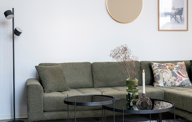 Riviera lounge sofa olivengrøn, højrevendt Længde på 290 cm, produktbillede 5 af 8, Sofaer hos HomeNordic