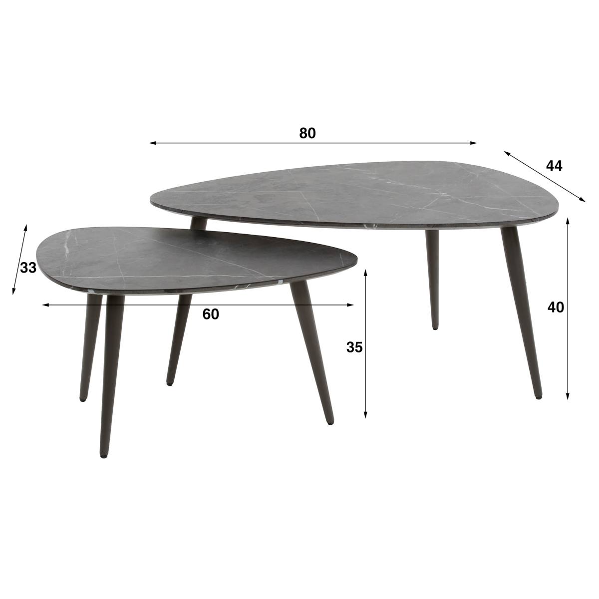 Monate - 2 sofaborde med pæreformede topplader, produktbillede 4 af 4, Moderne designs hos HomeNordic