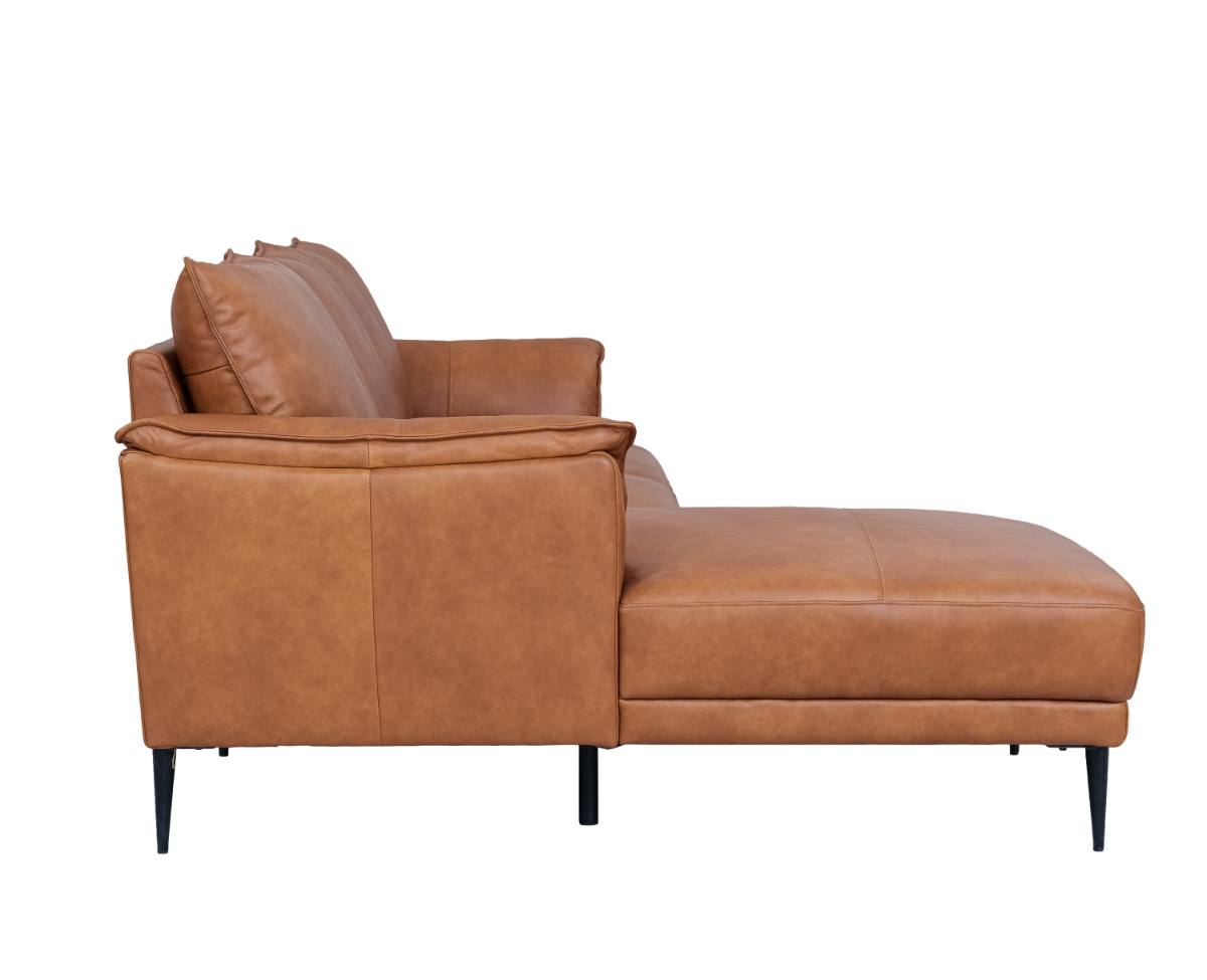 Jazz sofa med chaiselong til venstre i brun okselæder, produktbillede 5 af 9, Sofaer hos HomeNordic