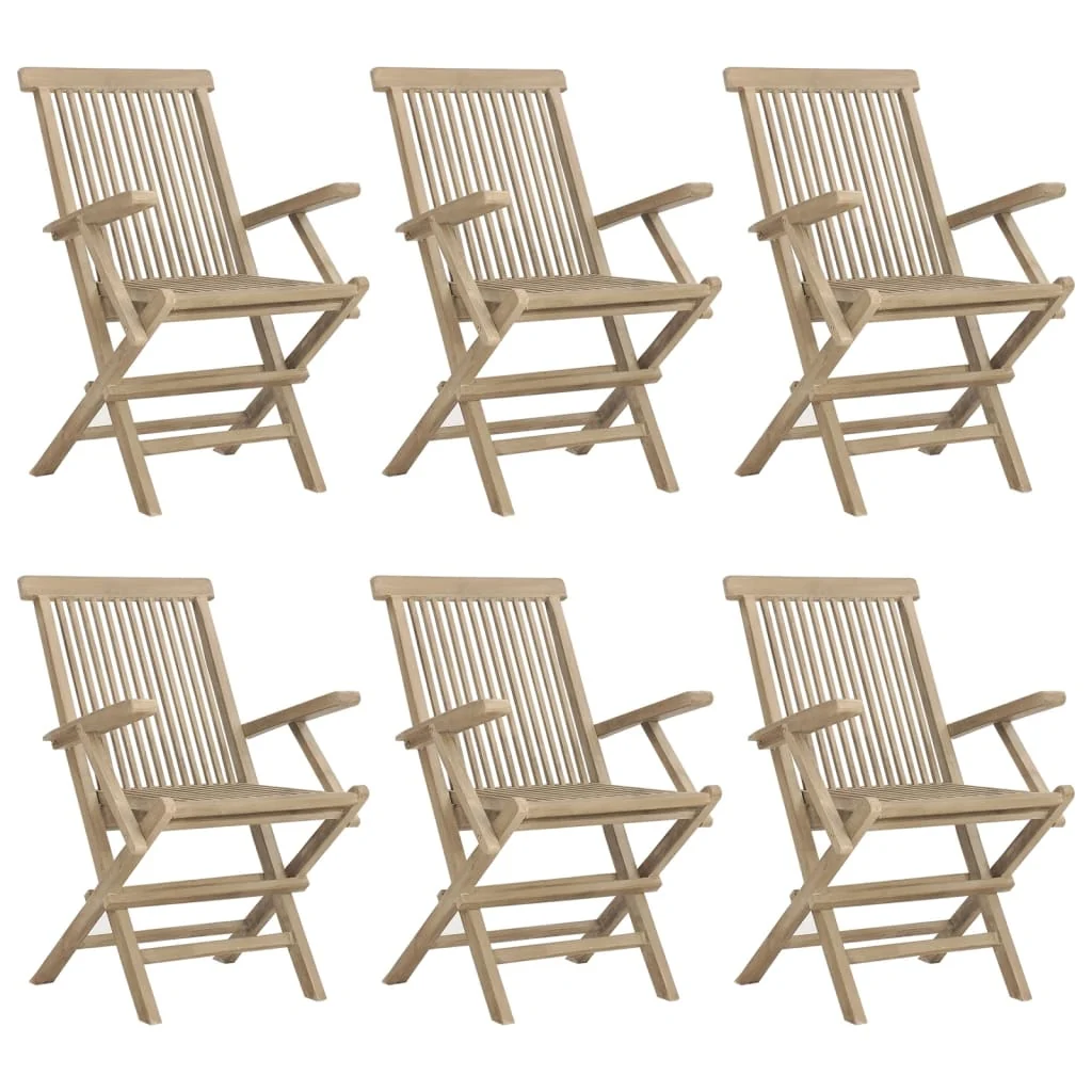 Havestole 56x61x89 Cm Foldbare Massivt Teaktræ, produktbillede 2 af 8, Havestole i teaktræ hos HomeNordic