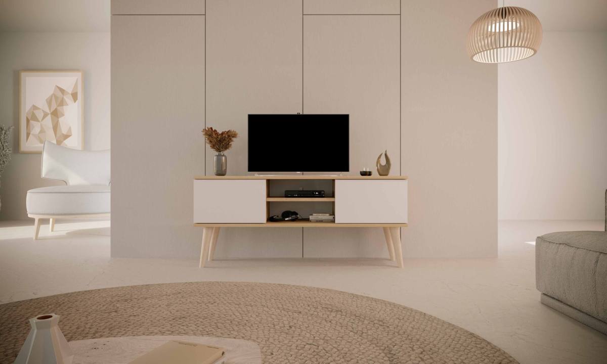 KOCOT RTV Toronto TV-bord, m. 2 låger og 1 hylde, produktbillede 5 af 7, TV-borde hos HomeNordic