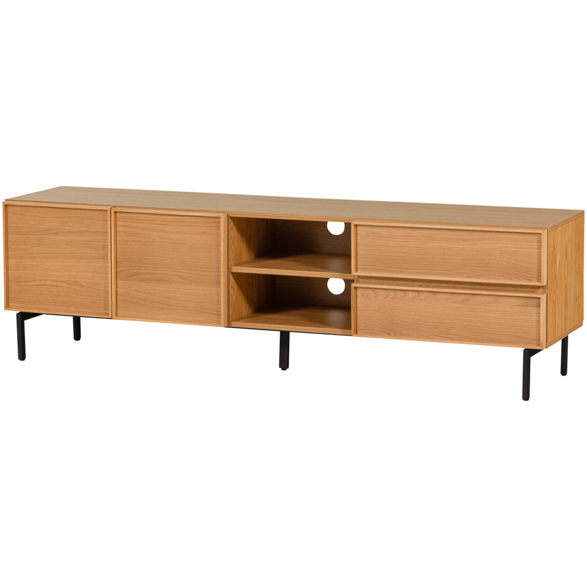 WOOOD Tours TV-bord, m. 2 låger, 1 hylde og 2 skuffer, TV-borde hos HomeNordic