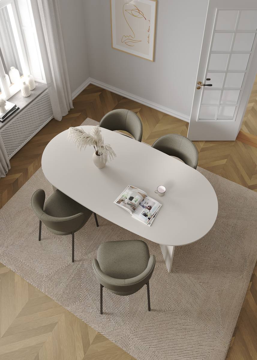 TVILUM Family Spisebord 100x200 cm, cashmere, produktbillede 5 af 5, Spiseborde hos HomeNordic