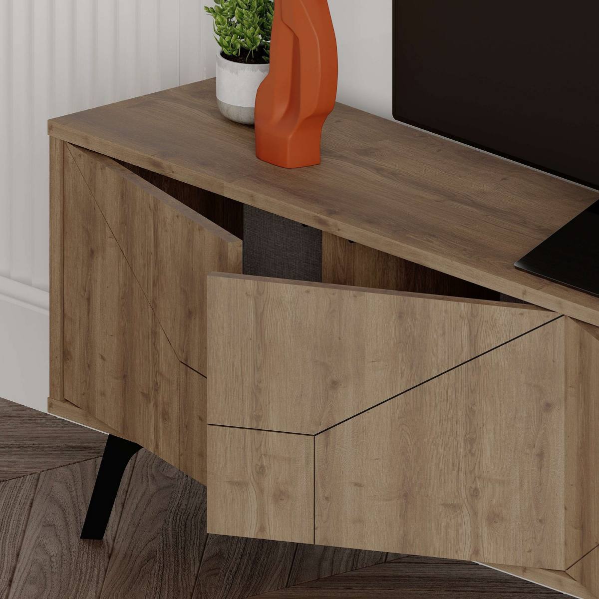 NORDVÄRK Dune TV-bord, m. 4 låger, produktbillede 3 af 6, TV-borde hos HomeNordic