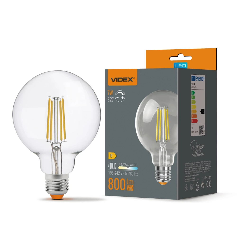 E27 7W LED filament pære, Pærer hos HomeNordic
