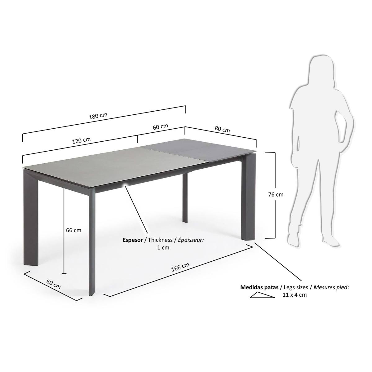 KAVE HOME Axis spisebord, m. butterflybordplade, produktbillede 2 af 4, Spiseborde hos HomeNordic