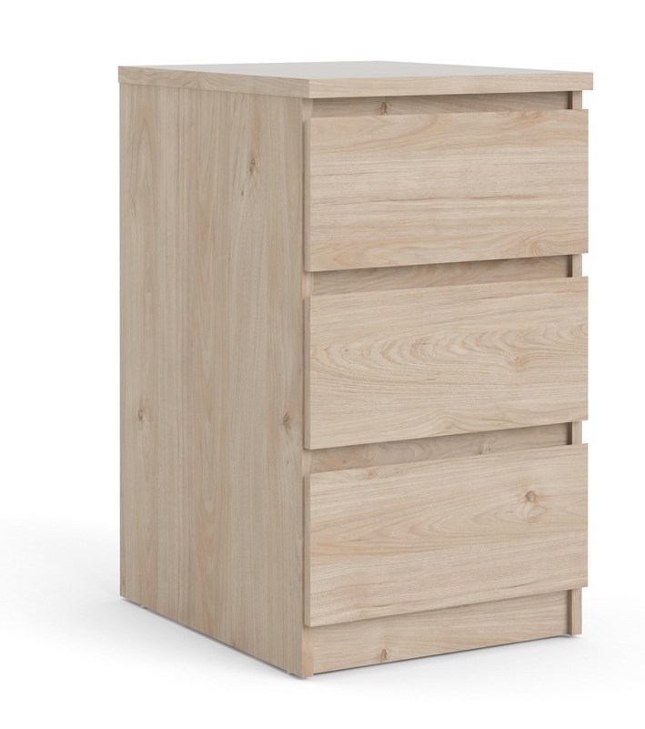 Nibe 40 cm smal kommode i jackson hickory look med 3 skuffer., Kommoder hos HomeNordic