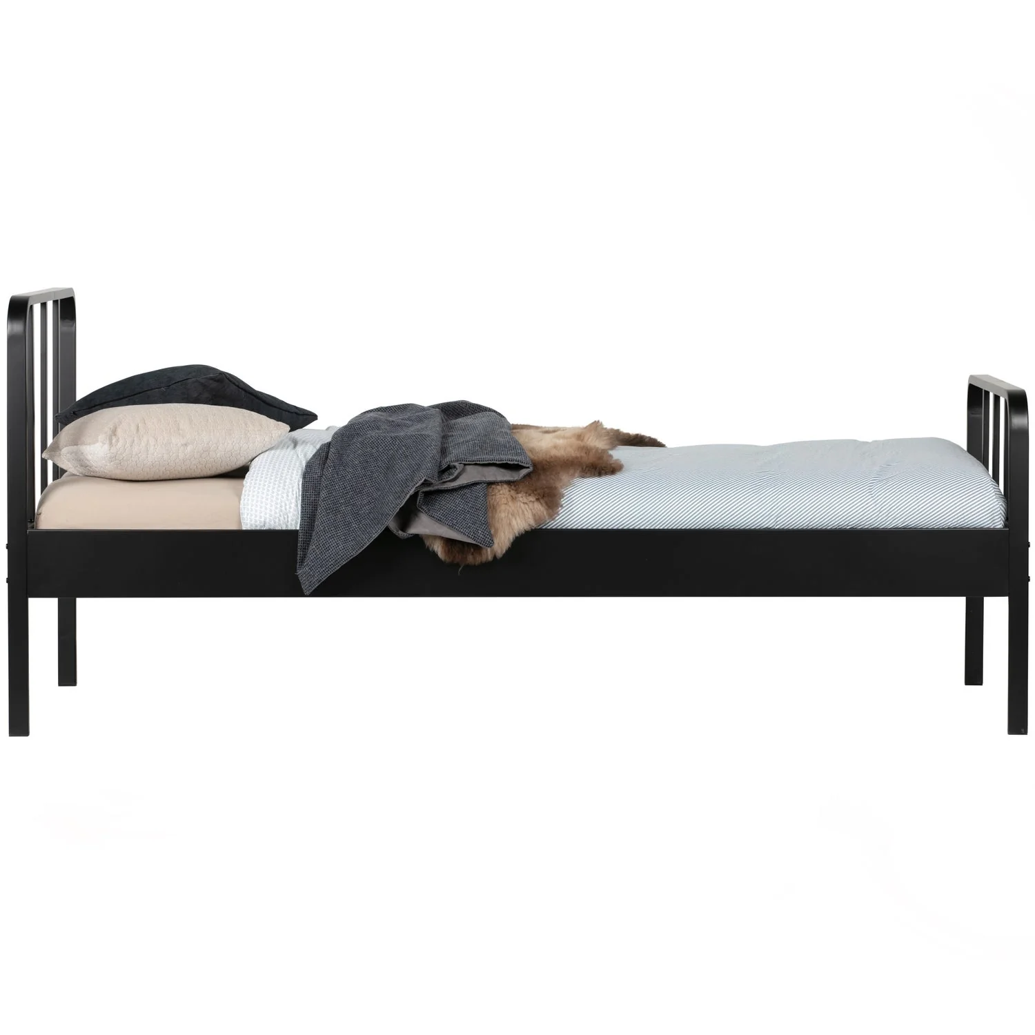 WOOOD - Mees Seng Metal Sort 90x200 cm 90x208x95 cm, produktbillede 3 af 8, Senge hos HomeNordic