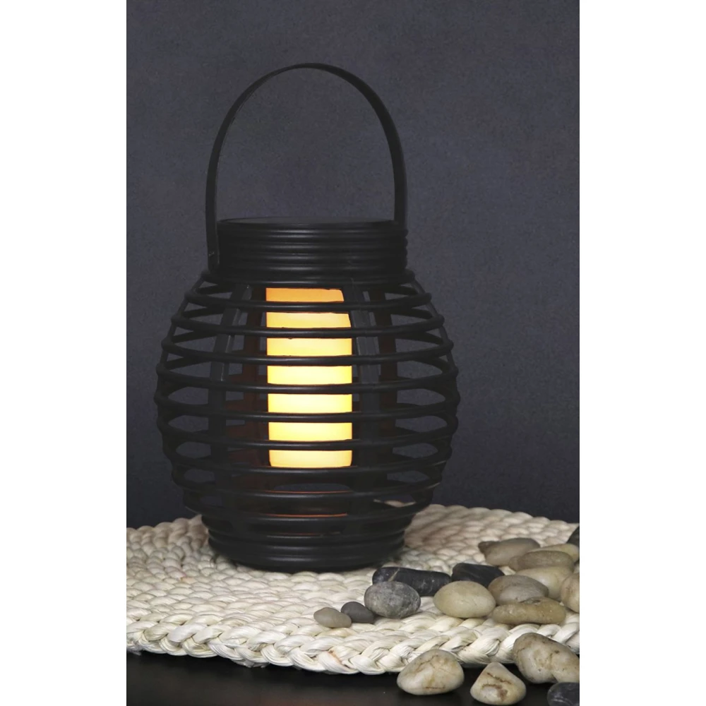 LED Solcelle Flamme Fakkel Bordlampe, IP44 i Sort, Bordlamper hos HomeNordic