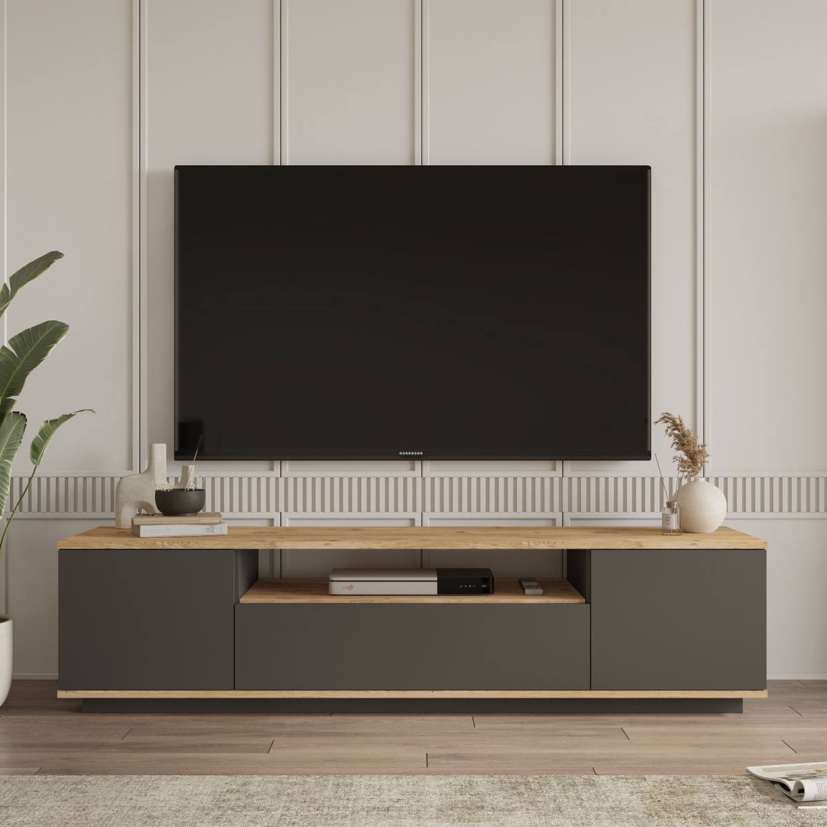 NORDVÄRK FR7 TV-bord, m. 3 låger og 1 hylde, produktbillede 3 af 6, TV-borde hos HomeNordic