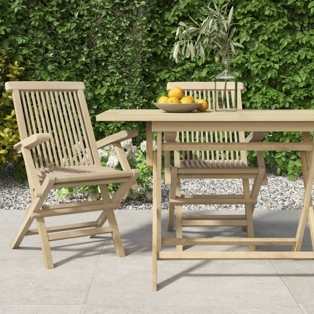 Havestole 56x61x89 Cm Foldbare Massivt Teaktræ, produktbillede 6 af 8, Havestole i teaktræ hos HomeNordic