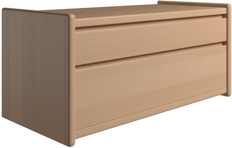 Krone sengebord i bøgefiner 80 cm bred med 2 skuffer, Sengeborde hos HomeNordic