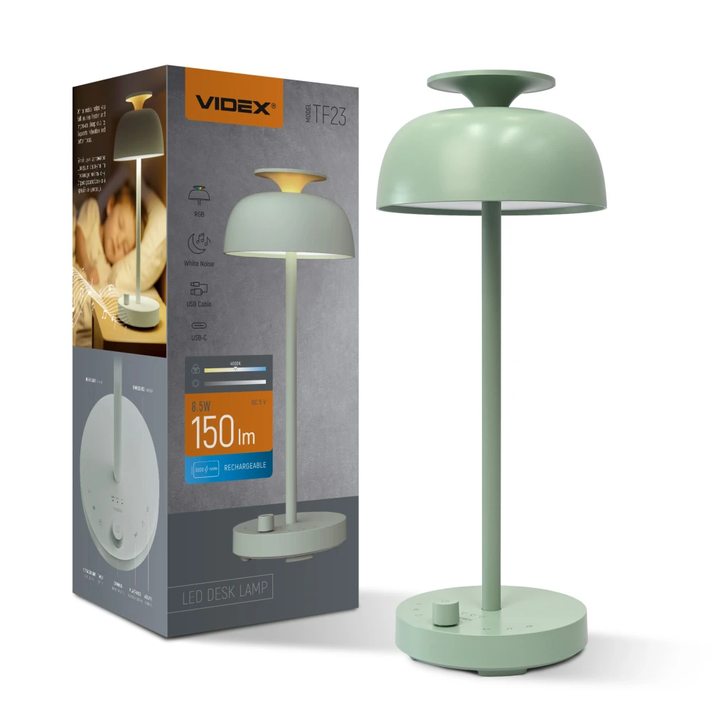 Genopladelig LED skrivebordslampe med white noise, Skriveborde hos HomeNordic