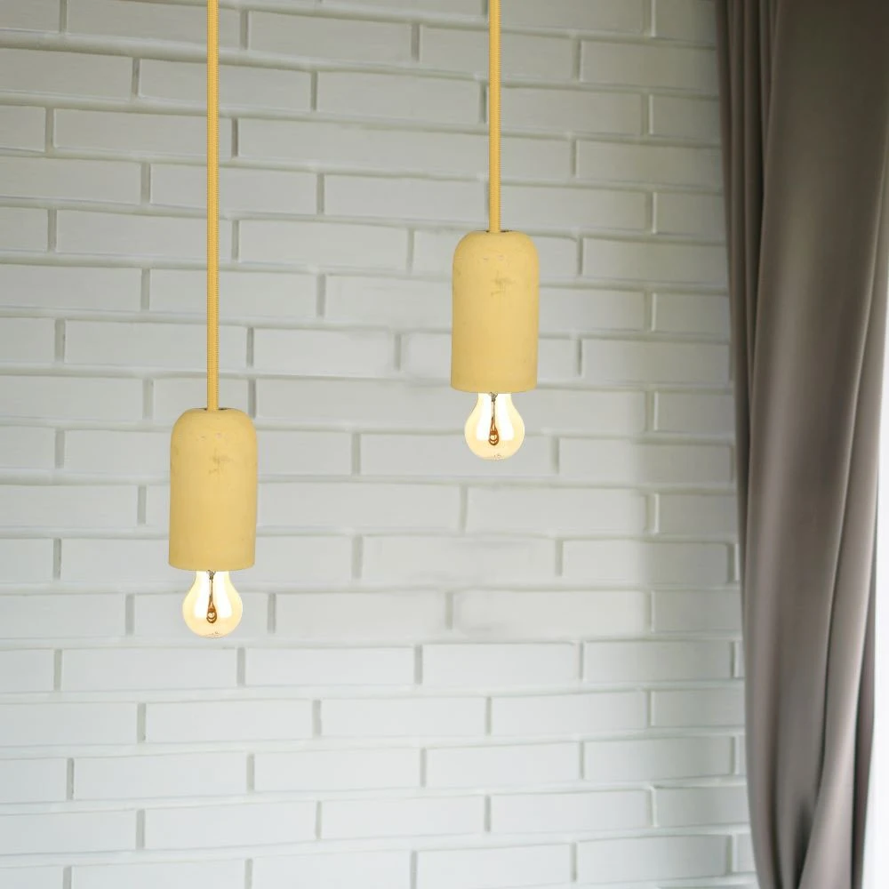 Beige beton pendel lampe, Pendler hos HomeNordic