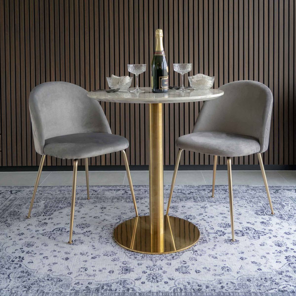 HOUSE NORDIC BOLZANO SPISEBORD MARMOR/MESSSING LOOK, produktbillede 2 af 5, Spiseborde hos HomeNordic