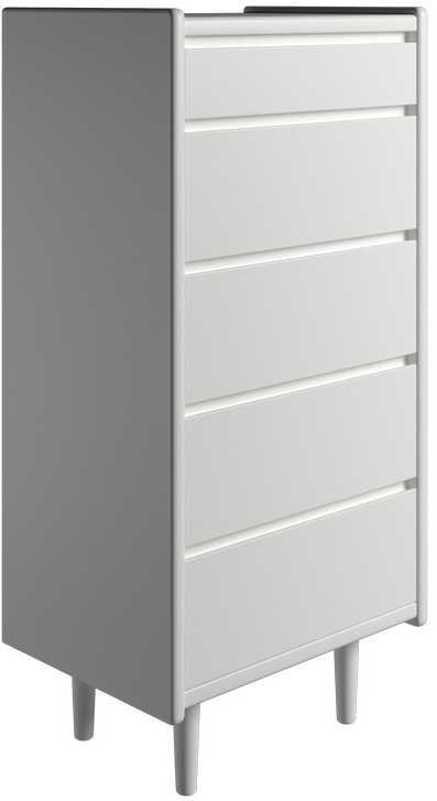Krone kommode 50 cm bred med 5 skuffer hvidlakeret, Kommoder hos HomeNordic