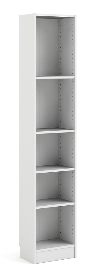 Alfa hvid smal bogreol med 4 hylder 40 x 203 cm, Bogreoler hos HomeNordic