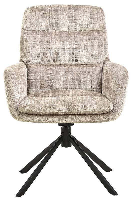 Spisebordsstol med armlæn, vippe funktion og drejefunktion, beige, produktbillede 2 af 11, Spisebordsstole hos HomeNordic