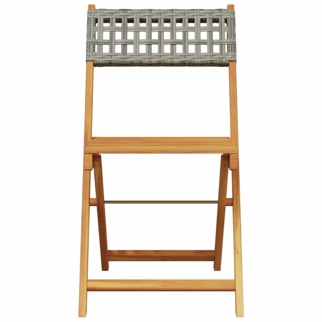 Bistrostole Massivt Akacietræ Og Polyrattan, produktbillede 5 af 22, Havestole i akacietræ hos HomeNordic